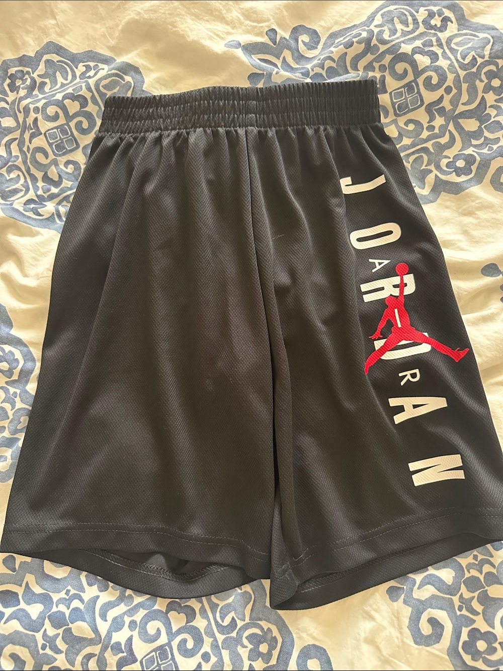 Jordan Black Shorts with Red Jumpman and White Wordmark